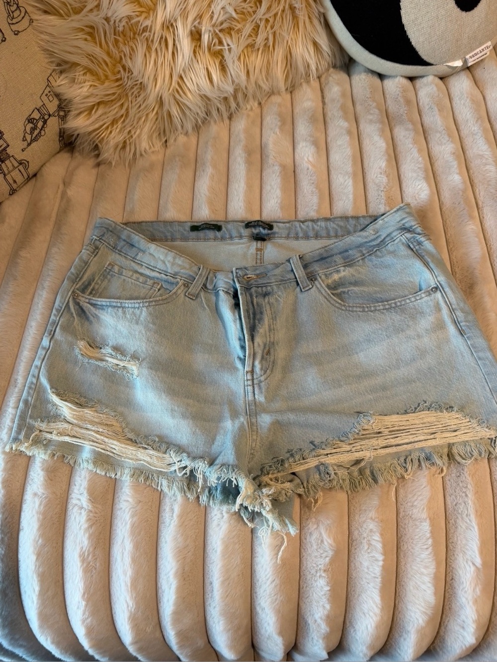 wild fable Light Blue Distressed Denim Shorts